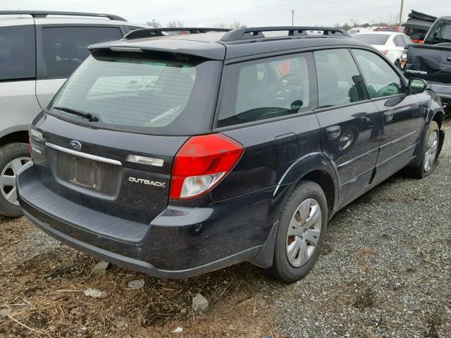 4S4BP60C886340860 - 2008 SUBARU OUTBACK BLACK photo 4