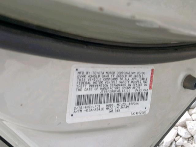 JT8BF28GXW0118116 - 1998 LEXUS ES 300 SILVER photo 10