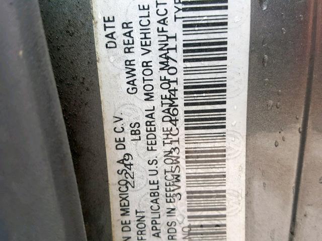 3VWSW31C46M410711 - 2006 VOLKSWAGEN NEW BEETLE Сұр фото 10