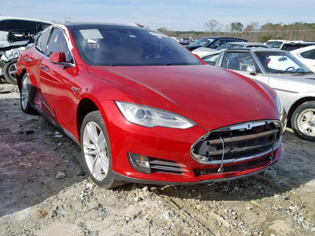 5YJSA1H14FF090854 - 2015 TESLA MODEL S 85 RED photo 1