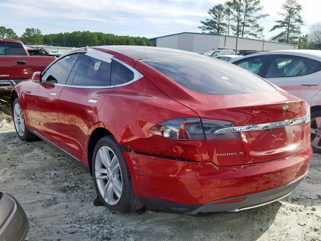 5YJSA1H14FF090854 - 2015 TESLA MODEL S 85 RED photo 3