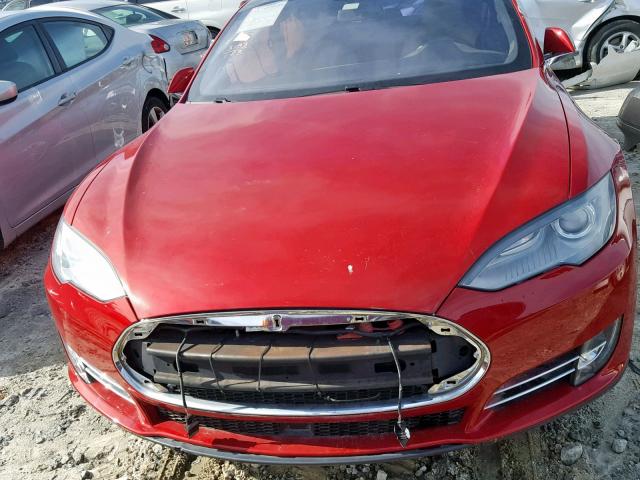 5YJSA1H14FF090854 - 2015 TESLA MODEL S 85 RED photo 7