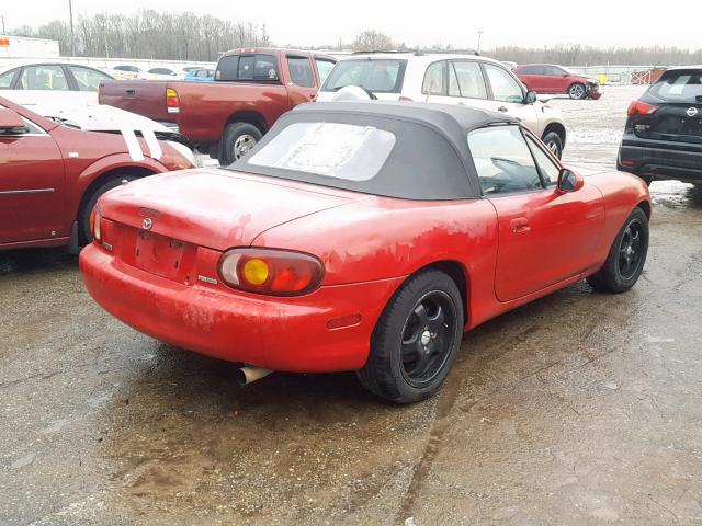 JM1NB3533Y0139703 - 2000 MAZDA MX-5 MIATA RED photo 4