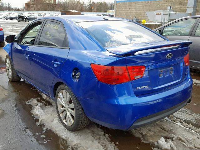 KNAFW4A3XA5057865 - 2010 KIA FORTE SX BLUE photo 3