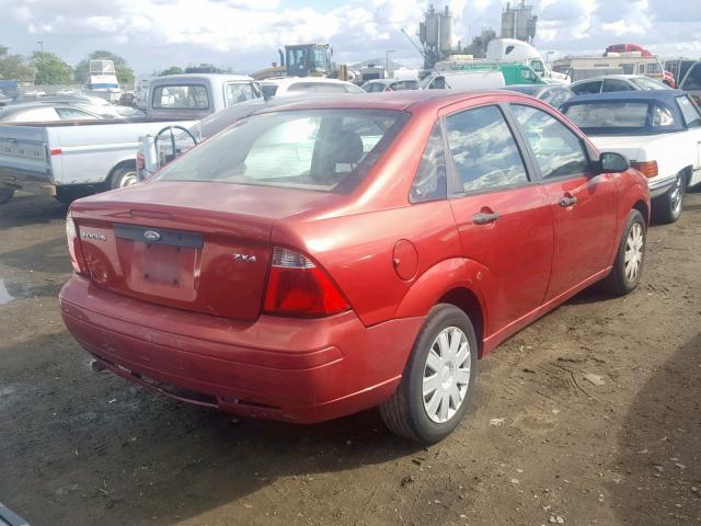 1FAFP34N05W300113 - 2005 FORD FOCUS ZX4 BURGUNDY photo 4