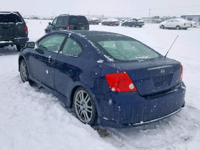 JTKDE177270215491 - 2007 TOYOTA SCION TC BLUE photo 3