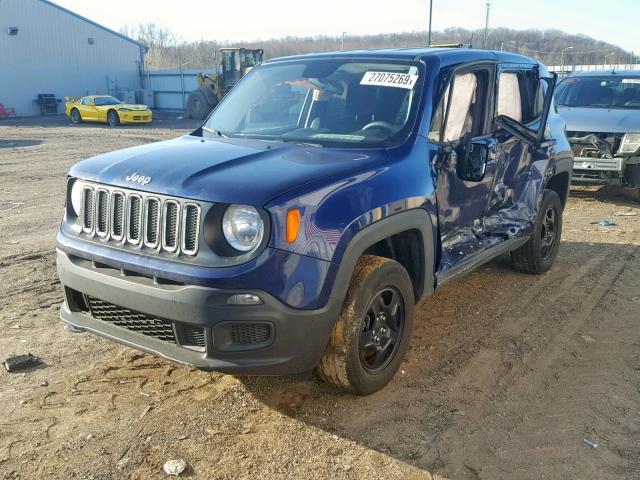 ZACCJBAB8HPF84613 - 2017 JEEP RENEGADE S BLUE photo 2