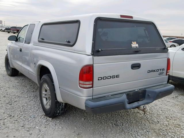 1D7HL12X83S126809 - 2003 DODGE DAKOTA SXT SILVER photo 3