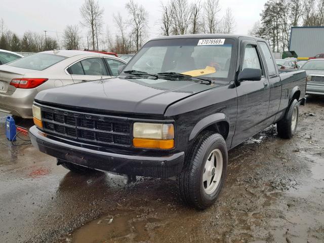 1B7GL23X1RW149828 - 1994 DODGE DAKOTA BLACK photo 2