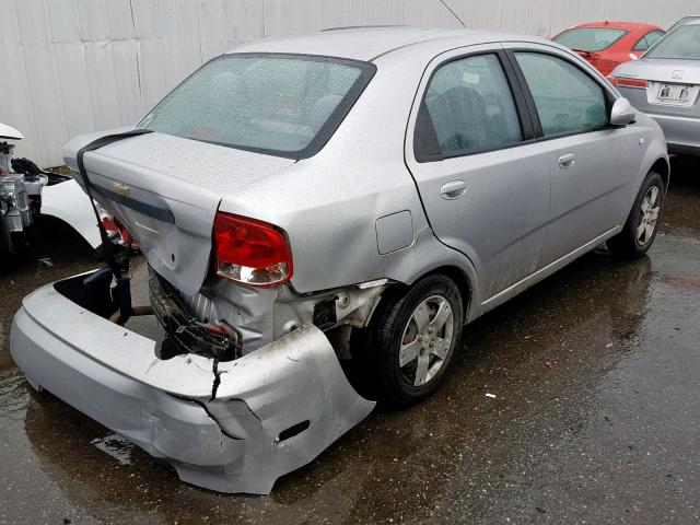 KL1TD56626B545079 - 2006 CHEVROLET AVEO BASE ვერცხლისფერი ფოტო 4
