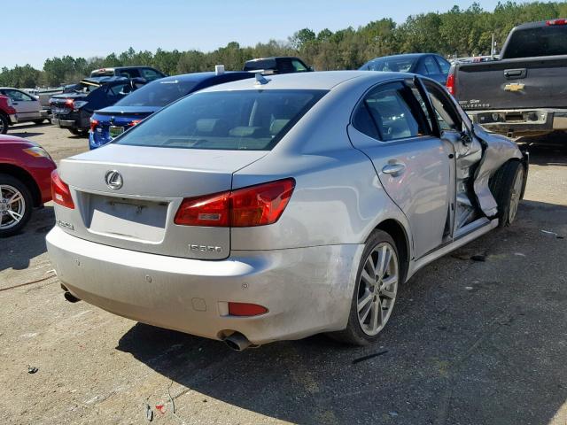 JTHBE262375014162 - 2007 LEXUS IS 350 SILVER photo 4