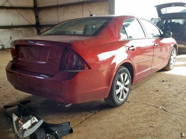 3FAHP06Z48R243350 - 2008 FORD FUSION S RED photo 4