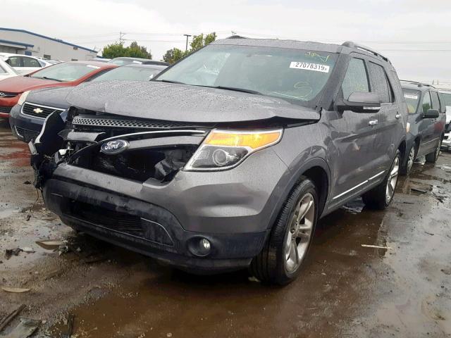 1FM5K8F83EGA64104 - 2014 FORD EXPLORER L GRAY photo 2