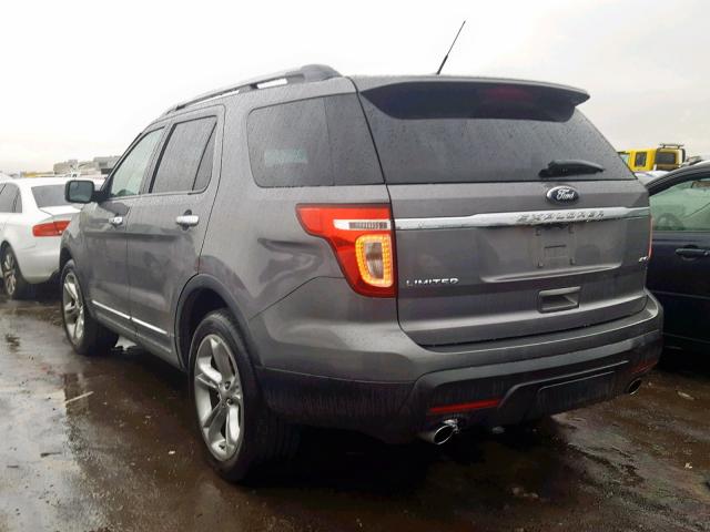 1FM5K8F83EGA64104 - 2014 FORD EXPLORER L GRAY photo 3