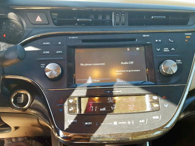 4T1BK1EB9GU206774 - 2016 TOYOTA AVALON XLE WHITE photo 9