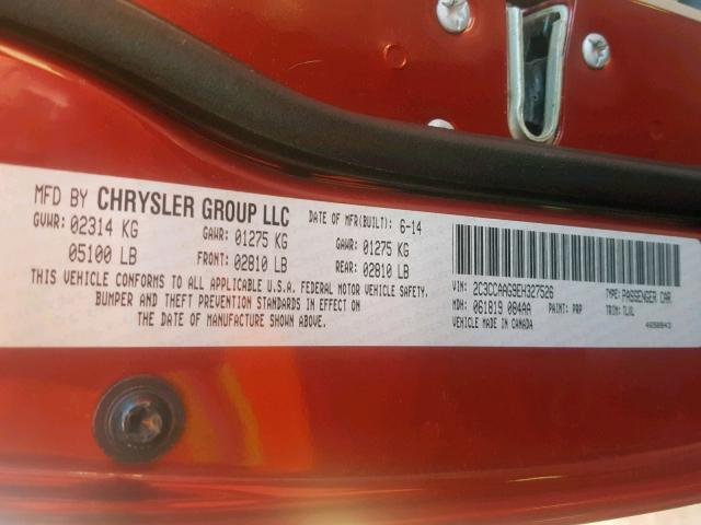 2C3CCAAG9EH327526 - 2014 CHRYSLER 300 RED photo 10