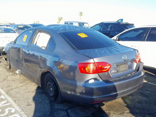 3VW2K7AJ4EM240642 - 2014 VOLKSWAGEN JETTA BASE GRAY photo 3