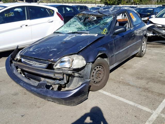 2HGEJ6327VH116044 - 1997 HONDA CIVIC CX BLUE photo 2