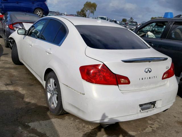 JN1DV6AP1BM602065 - 2011 INFINITI G25 BASE WHITE photo 3