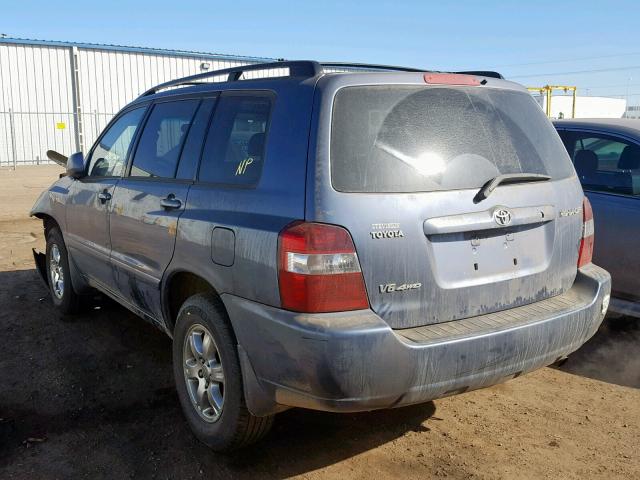 JTEEP21A140008811 - 2004 TOYOTA HIGHLANDER BLUE photo 3