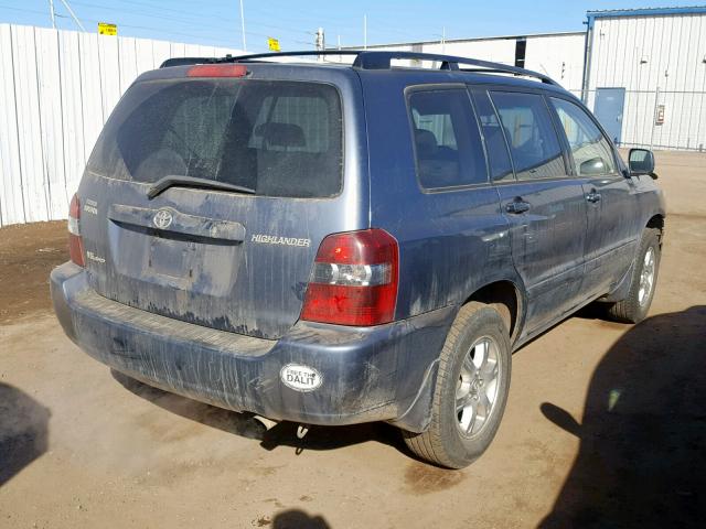 JTEEP21A140008811 - 2004 TOYOTA HIGHLANDER BLUE photo 4