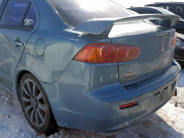 JA3AU86U08U021032 - 2008 MITSUBISHI LANCER GTS BLUE photo 9