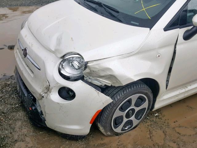 3C3CFFGE4JT469617 - 2018 FIAT 500 ELECTR WHITE photo 9