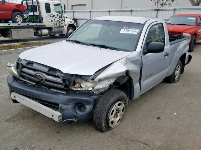 5TENX4CN6AZ711624 - 2010 TOYOTA TACOMA SILVER photo 2