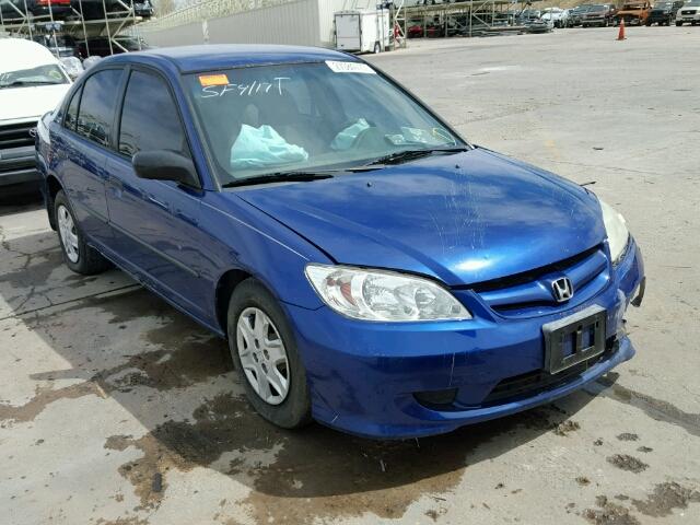 1HGES16384L012930 - 2004 HONDA CIVIC DX V BLUE photo 1