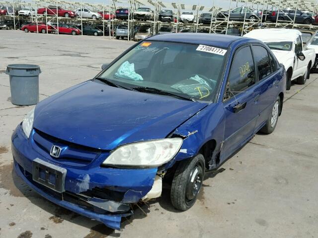 1HGES16384L012930 - 2004 HONDA CIVIC DX V BLUE photo 2