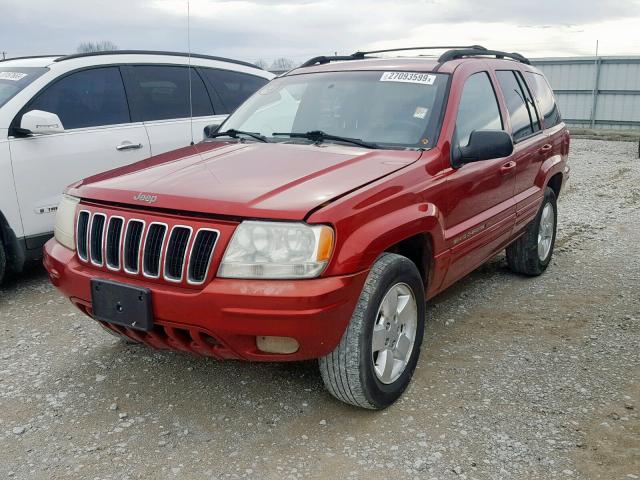 1J4GW58N01C723495 - 2001 JEEP GRAND CHER RED photo 2