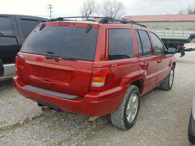 1J4GW58N01C723495 - 2001 JEEP GRAND CHER RED photo 4