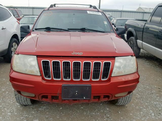 1J4GW58N01C723495 - 2001 JEEP GRAND CHER RED photo 9