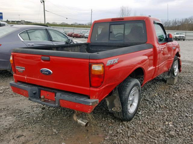 1FTYR10U27PA33360 - 2007 FORD RANGER RED photo 4