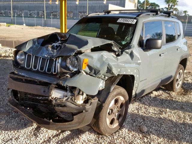 ZACCJAAB7HPE80365 - 2017 JEEP RENEGADE S GRAY photo 2