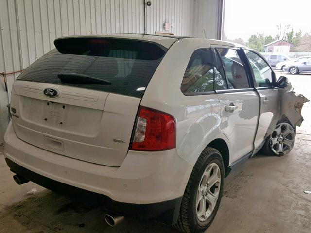 2FMDK3JC5EBA09283 - 2014 FORD EDGE SEL WHITE photo 4