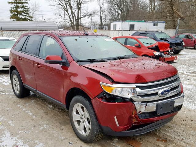 2FMDK3JC6EBA04156 - 2014 FORD EDGE SEL RED photo 1