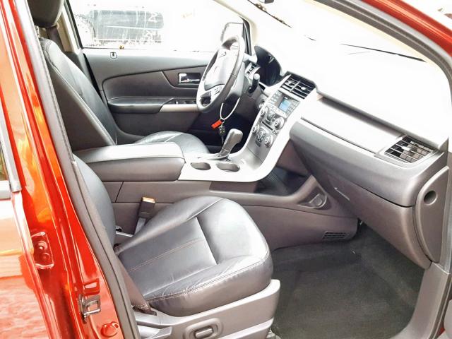 2FMDK3JC6EBA04156 - 2014 FORD EDGE SEL RED photo 5