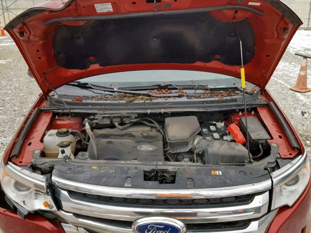 2FMDK3JC6EBA04156 - 2014 FORD EDGE SEL RED photo 7