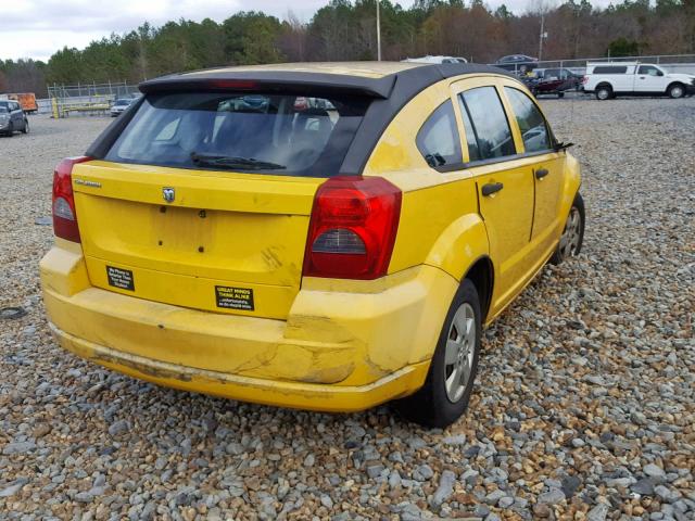 1B3HB28B87D590998 - 2007 DODGE CALIBER YELLOW photo 4