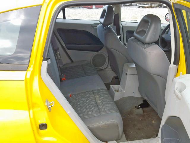 1B3HB28B87D590998 - 2007 DODGE CALIBER YELLOW photo 6