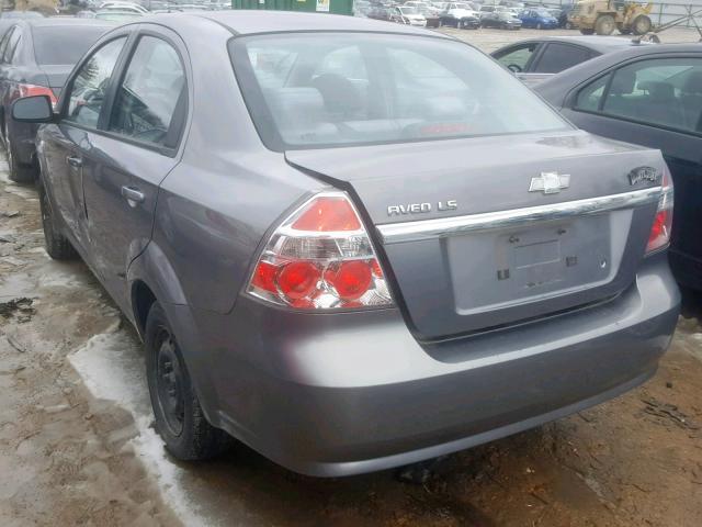 KL1TD56668B162491 - 2008 CHEVROLET AVEO BASE Сұр фото 3