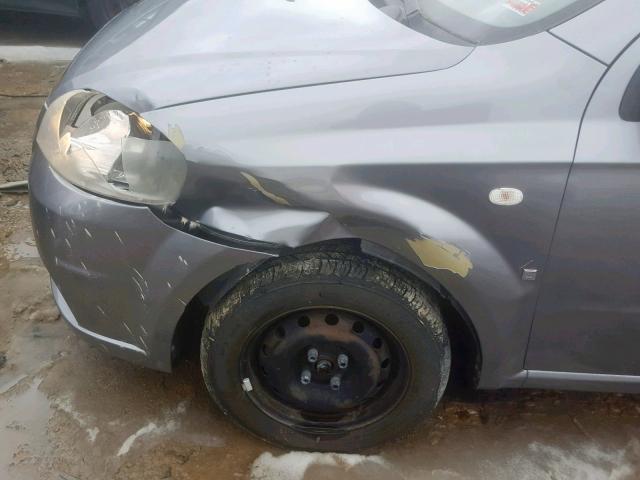 KL1TD56668B162491 - 2008 CHEVROLET AVEO BASE Сұр фото 9
