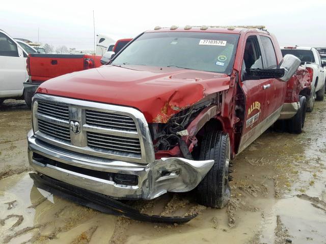 3D73M4HL3AG142188 - 2010 DODGE RAM 3500 RED photo 2