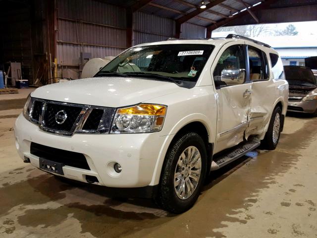 5N1BA0ND8FN605876 - 2015 NISSAN ARMADA SV WHITE photo 2