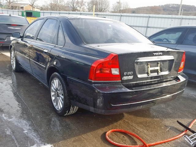 YV1TS592X61443388 - 2006 VOLVO S80 2.5T BLACK photo 3