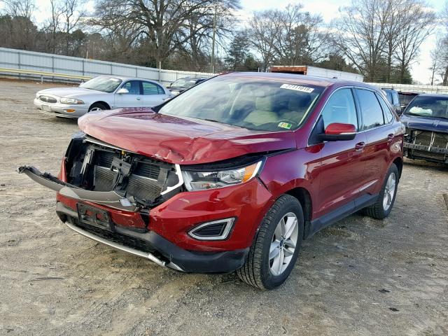 2FMPK4J85GBB73828 - 2016 FORD EDGE SEL RED photo 2