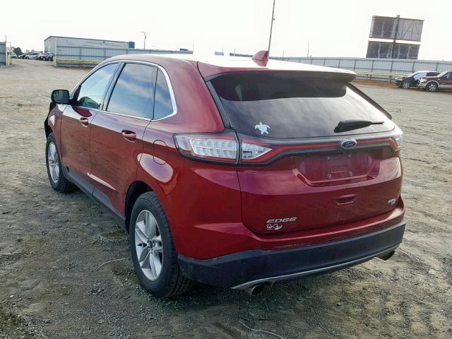 2FMPK4J85GBB73828 - 2016 FORD EDGE SEL RED photo 3