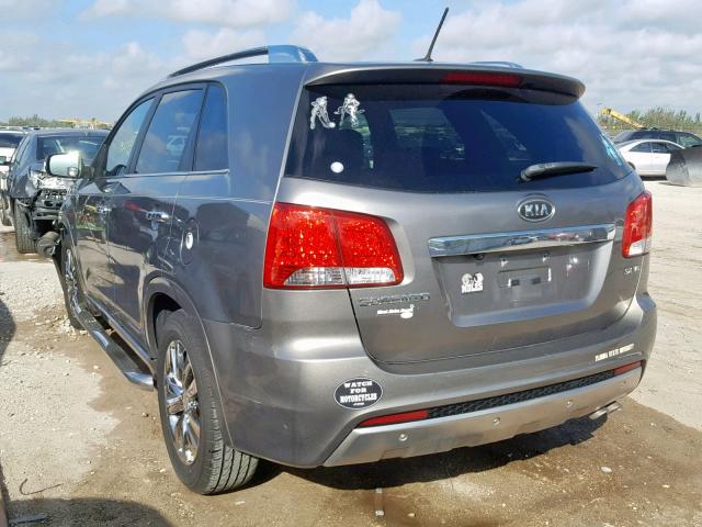 5XYKW4A25BG157373 - 2011 KIA SORENTO SX GRAY photo 3