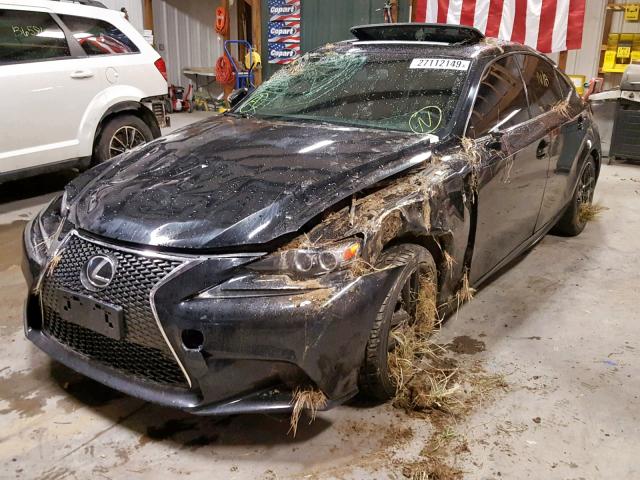 JTHCF1D21E5012826 - 2014 LEXUS IS 250 BLACK photo 2